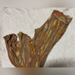 Loose linen feel Free People pants size XS - brown, pink, tan, stretch waistband